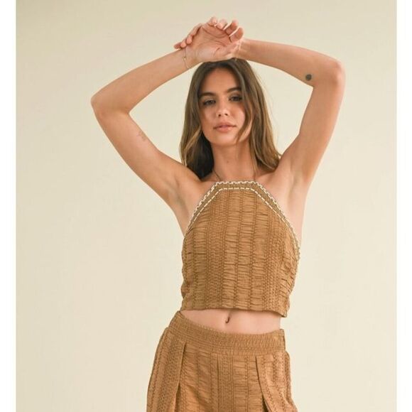 Eyelit Halter Tank Top Miou Muse - Picture 4 of 10